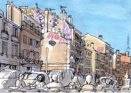 Le quartier de La Plaine et ses tags à Marseille
